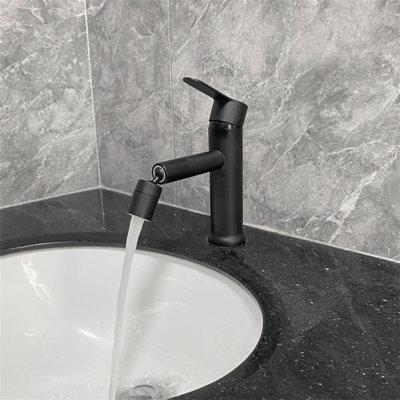 Robinet de lavabo de salle de bain, robinet de lavabo monotrou moderne à poignée simple