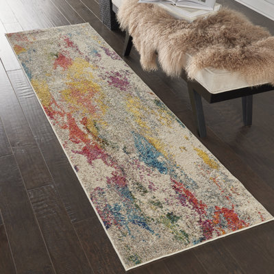 Tapis contemporain contemporain ivoire