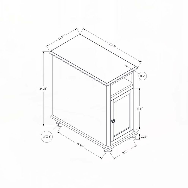 Storage Accent Table, End, Side Table, Nightstand