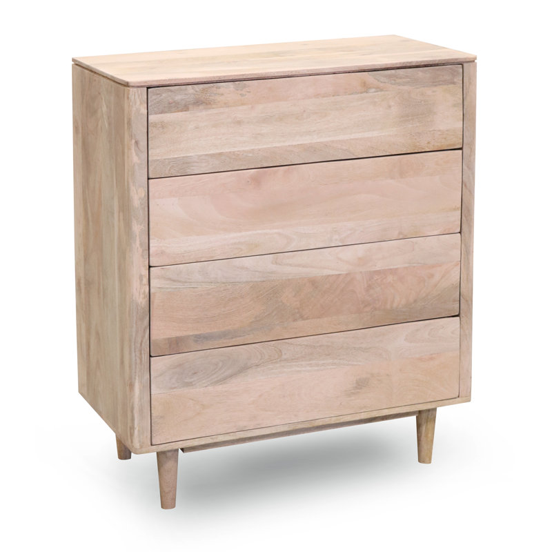 Maxton Solid Wood 85cm W 4 - Drawer Chest of Drawers