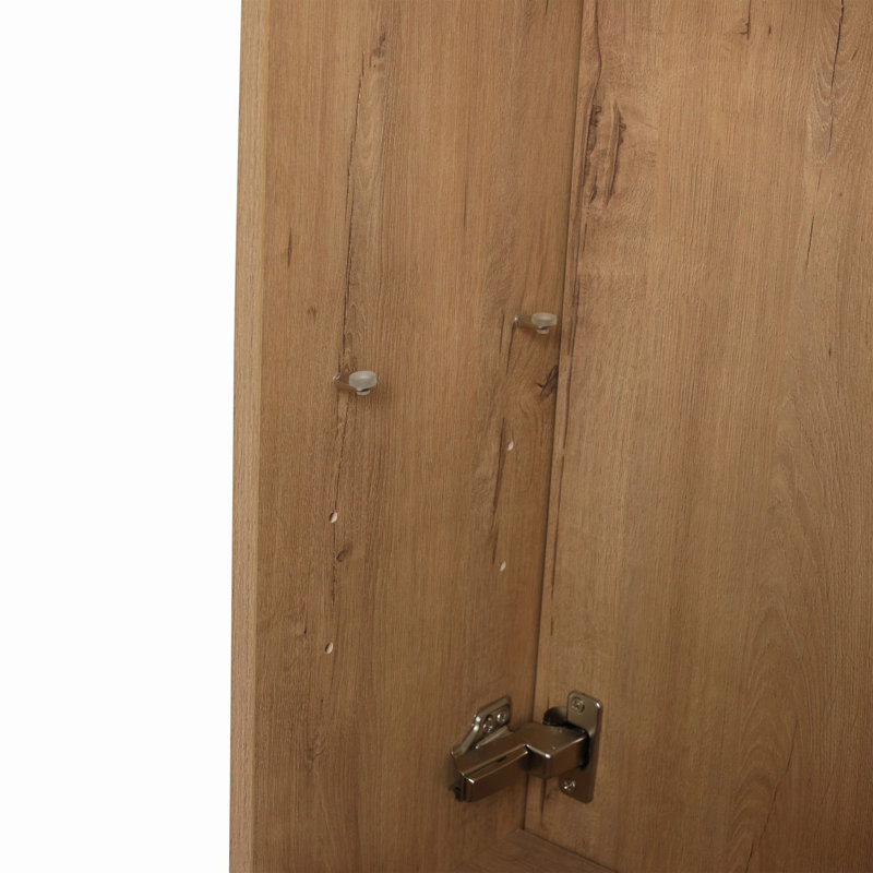 Meuble-lavabo avec lavabo et support de rangement pour petite salle de bain, Imitation chêne