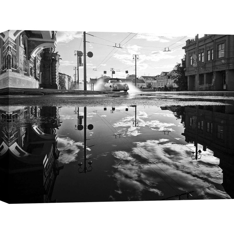 After The Rain (B&W) by Gasoline Images - Wrapped Canvas Print, 70cm H x 100cm W x 4cm D