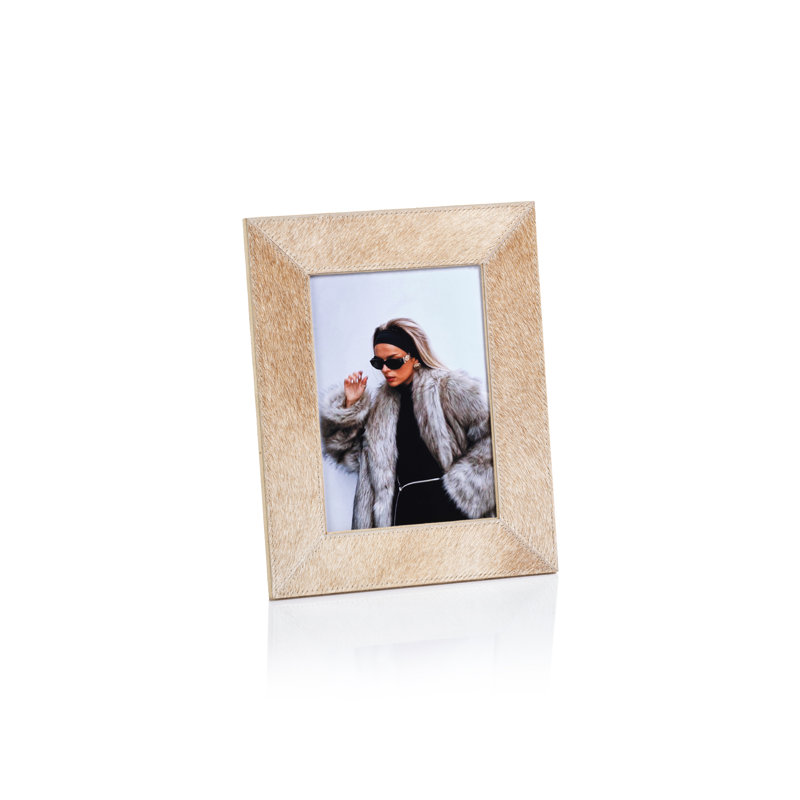Cadre photo en cuir Rutbeek, Brun clair, 5 po x 7 po