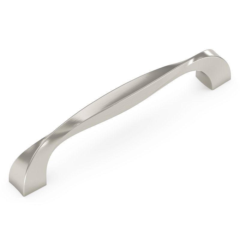Twist Collection Handle Pull - 5-1/16" Center to Center Cabinet Pull Satin Nickel - Transitional Hardware for Drawers & Cabinets