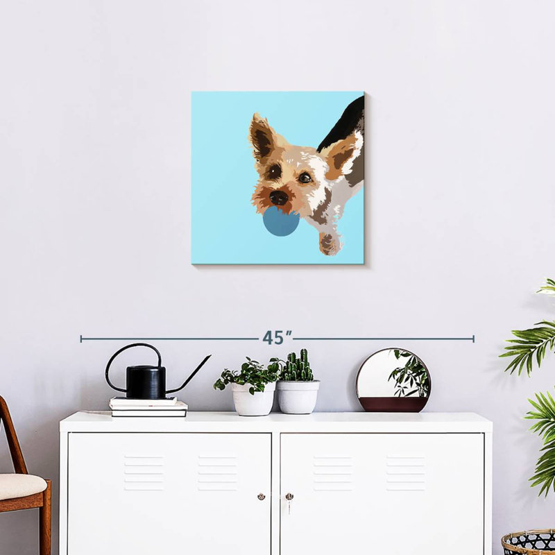 Brampt Rex On Light Blue, 20" H x 20" W