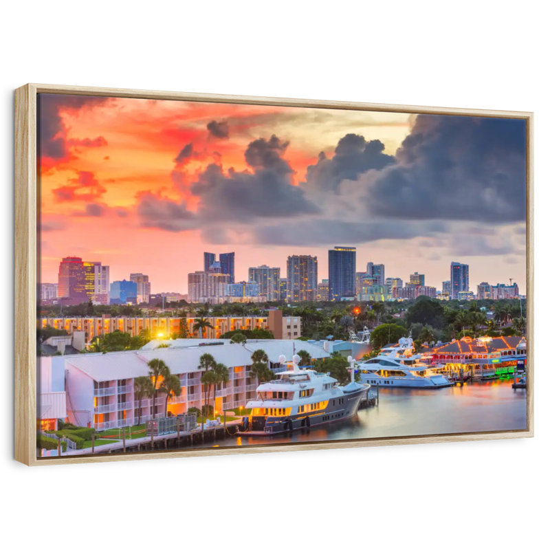 Fort Lauderdale en Floride, Cadre flottant en bois naturel, 46 po x 31 po