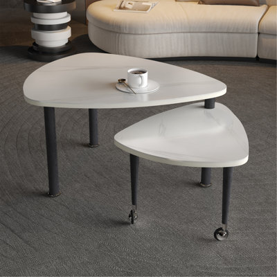 Table basse moderne rotative à dessus en pierre frittée blanche à 360 degrés pour le salon, plateau de table à dalles de roche avec pieds en bois massif, table basse, mobilier d'appoint en bois rotatif