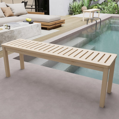 52＂Solid Wood Slatted Bench for Living Room, Bedroom, or Entryway – Durable Natural Hardwood Finish, Perfect for Foot of Bed or Entryways, Hallways