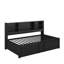 Lit de jour simple en métal avec lit gigogne, tablettes et port USB-1788688020
