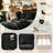 Black Chenille Modular Sectional Sofa, Double Layer Support Couch with 5 Pillows & Side Storage Pocket,Movable Ottoman-1274976950