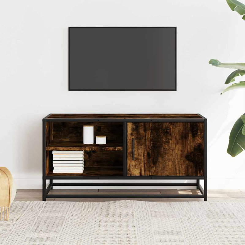 Amnon Unfinished TV Stand for TVs up to 32", Smoked Oak