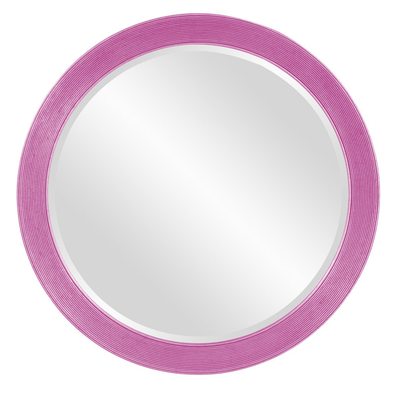 Alectra Wood Wall Mirror, Hot Pink