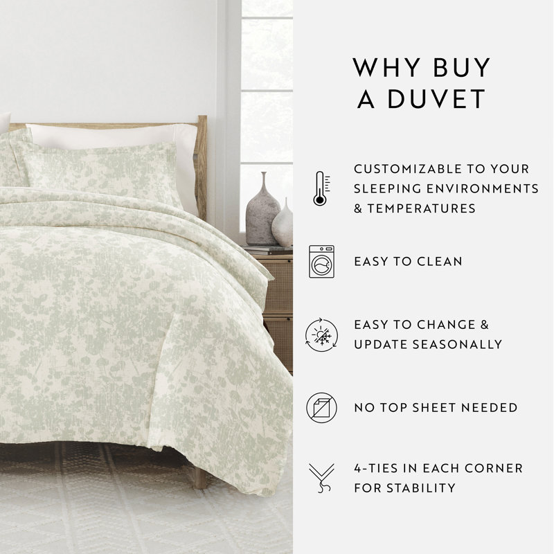 Ultra Soft Green Floral Pattern Twin Bedspread Cover Set