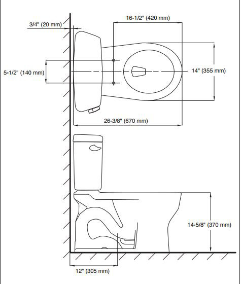 Drake® 1.6 GPF Round Two-Piece Toilet (Seat Not Included), Sedona Bridge