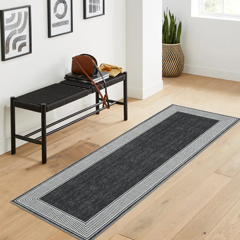 Area Rug Washable Rug Modern Bordered Rugs Non Slip Foldable Rugs for Living Room Entryway Bedroom Dining Room Home Office