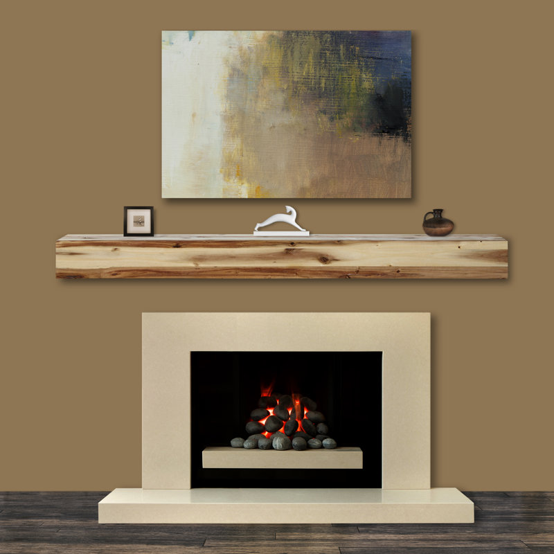 Acacia Fireplace Mantel Shelf, 48'', Natural