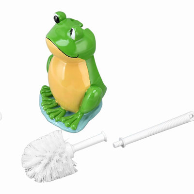 FrogBase Bathroom Cleaning Set: Creative Tet Bowl Brush & Holder with Standing Plunger