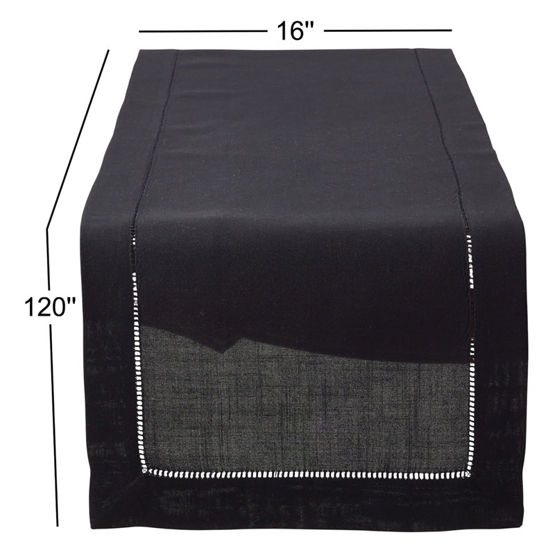 Chemin de table Emmeline, L 120 po x l 16 po, Noir