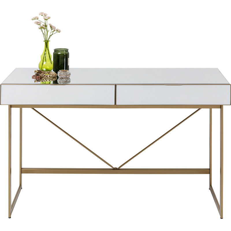 Soran 120cm W Rectangle Writing Desk, Gold