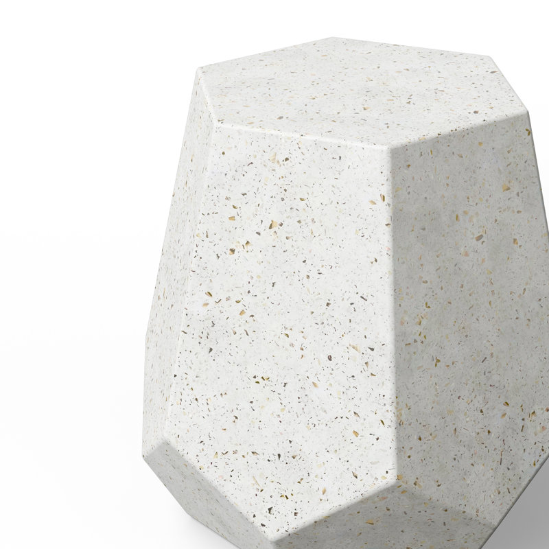 Mixx Accent Stool, Ivory Terrazo