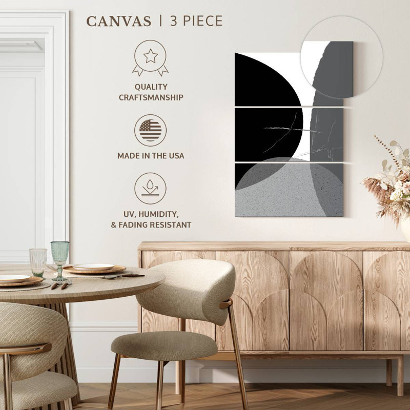 Avery Black Grey Minimalist I, 74" H x 48" W