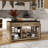 Trexm Expandable Kitchen Island With Storage And Built-in Power Outlets | Retro Multi-functional Cart On Wheels With Drawers And Shelves
