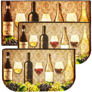 Galeno Borgogna 3 Piece Kitchen Mat Set