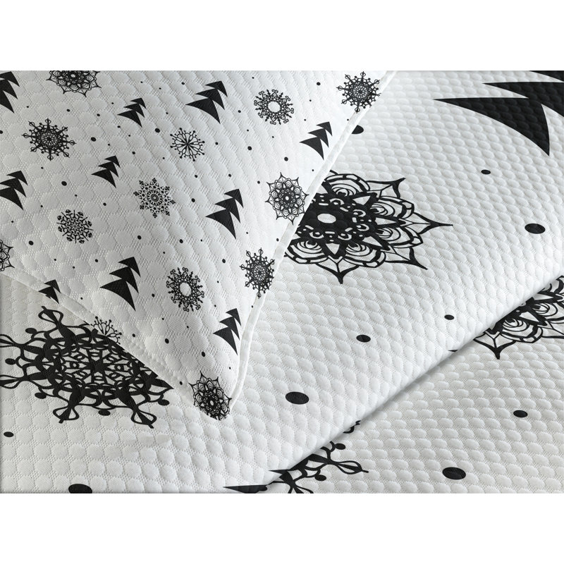 White Quilted Queen Bedspread Set with Pillow Shams