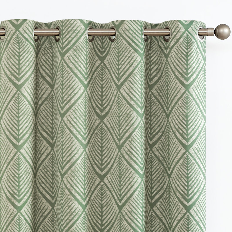 Meghanne Polyester Room Darkening Curtain Panel Pair, 50" W x 90" L, Matcha