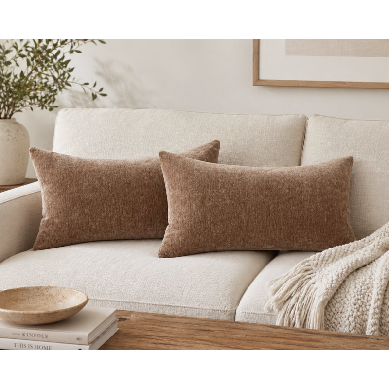 The Smith Chenille Lumbar Pillow Cover & Insert, Cream