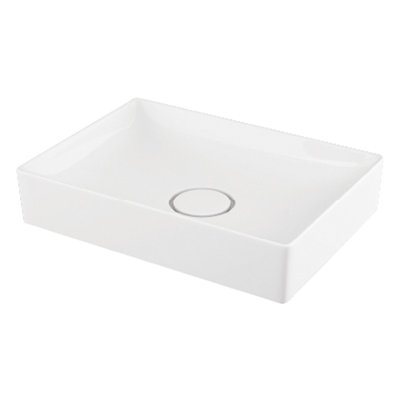 Lavabo de salle de bain rectangulaire en porcelaine vitreuse tyler