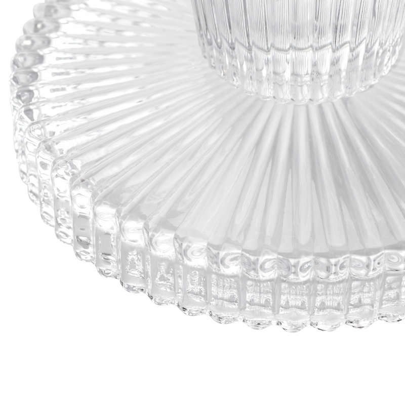 Bougeoir réversible en verre transparent, H 3 po x l 4 po x P 4 po