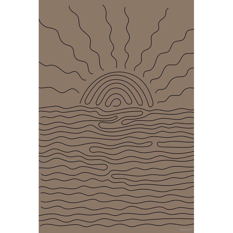 Linear Sunrise - Wrapped Canvas Painting, 66cm H x 45cm W x 1.91cm D