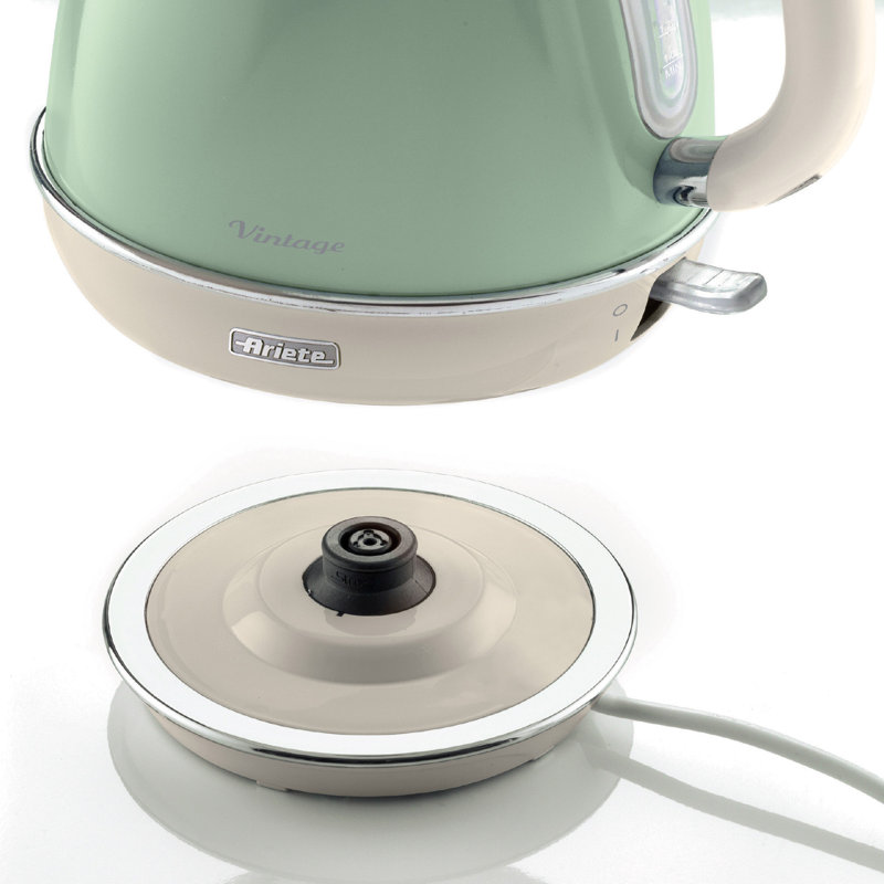 Ariete Vintage 1.7L Kettle with 2 Slice Toaster and 15 Bar Pump Espresso Coffee Machine Set, Green