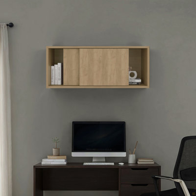 Armoire de rangement murale en chêne naturel