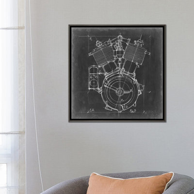 "Moto Engine Blueprint IV" par Ethan Harper, reproduction d’art