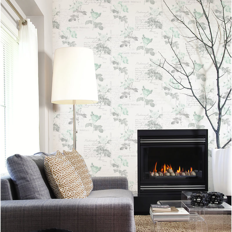 Anthologie 10m x 53cm Matte Wallpaper Roll, Grey/Green