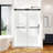 62-67" W x 72" H Frameless Double Sliding Shower Door with 3/8" (10mm) Clear Tempered Glass, Shatter-Resistant Film & Installation Hole Locator-123212849