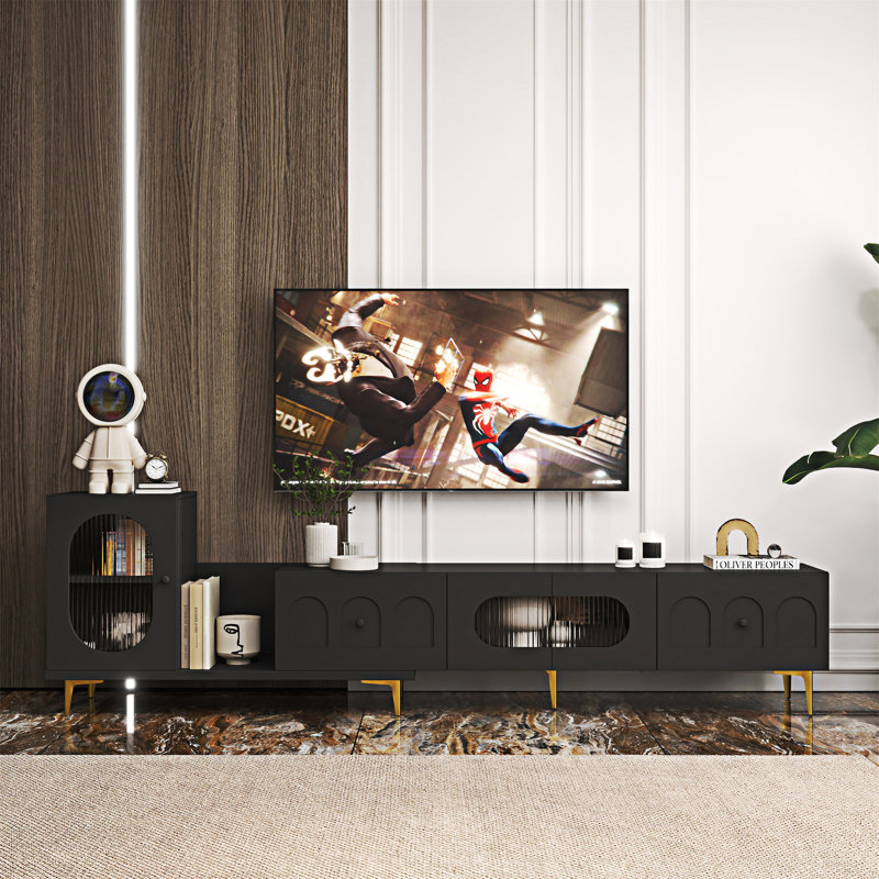 Meuble télé en bois, Noir