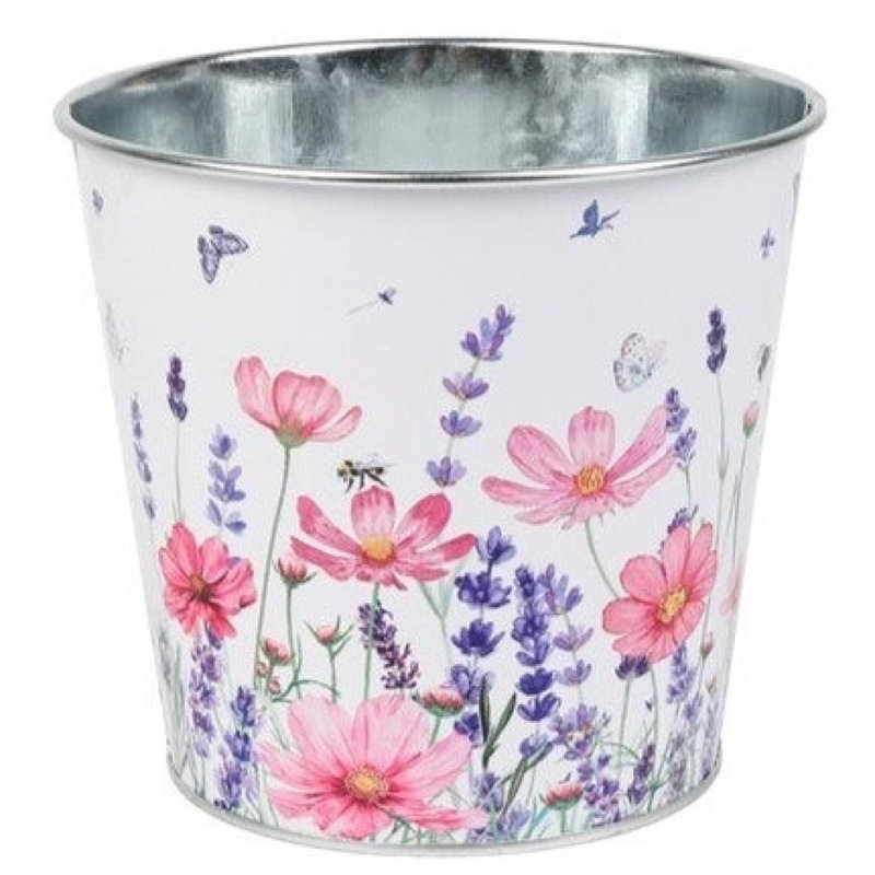 Whispers Of Spring Floral Printed Metal Bucket
