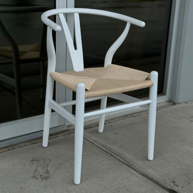 Chaise d'appoint en bois massif Rutland, Blanc