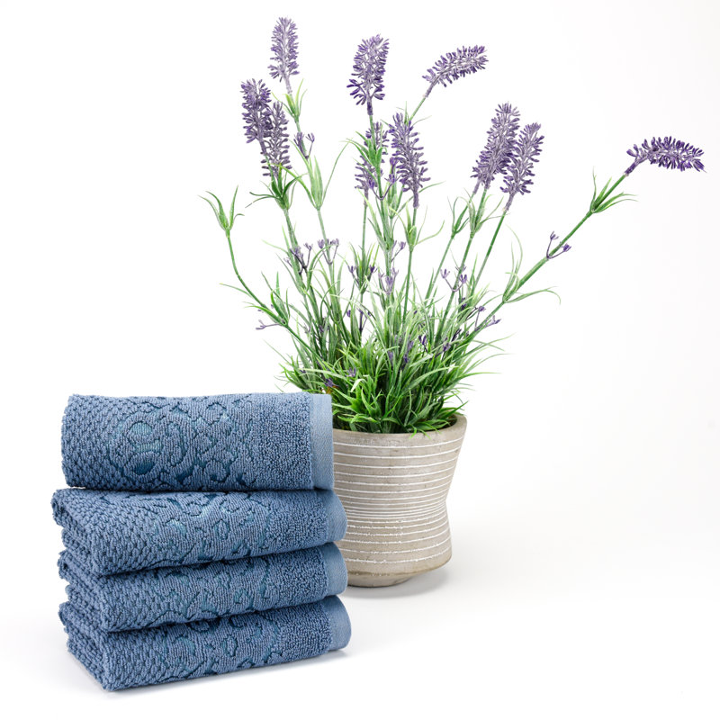 Serviette de toilette Parkerson en coton turc, Bleu Wedgewood