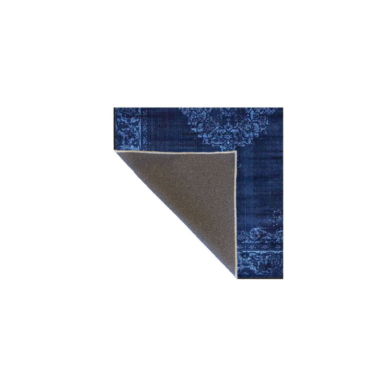 Tapis lavable à la machine bleu marine, Tapis de couloir 2 pi 6 po x 9 pi 10 po inclus