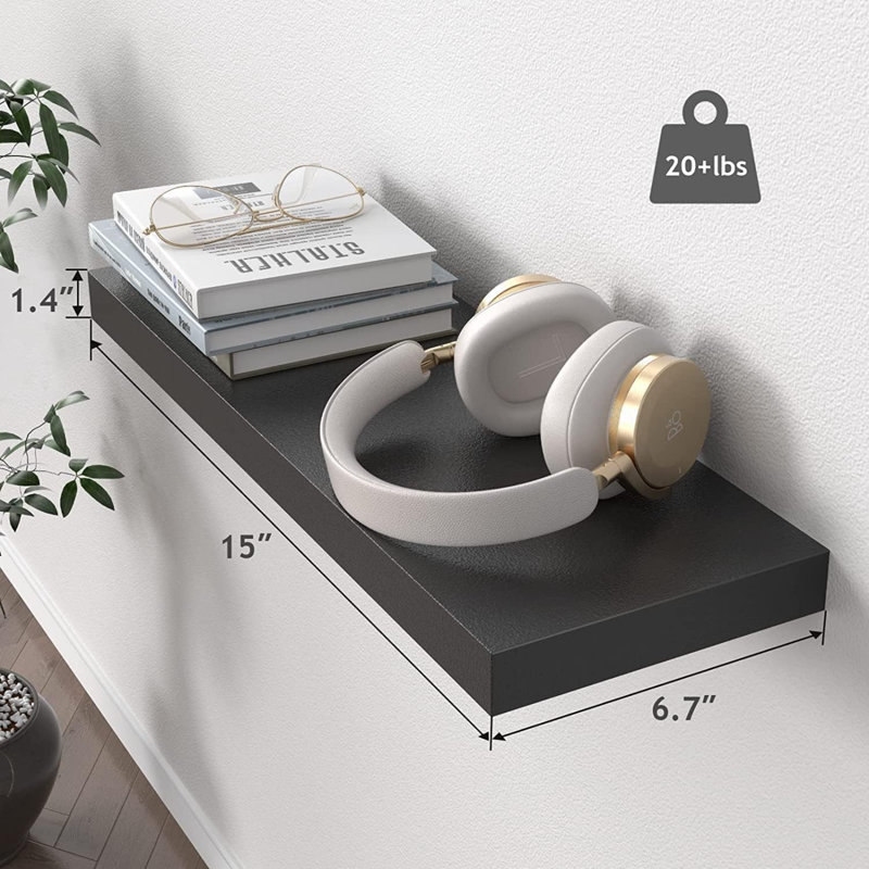 Antionette 3 Piece Floating Shelf, Black