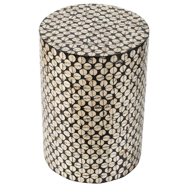 Tabouret d'appoint Modern Shell, noir et or, rehausse la décoration intérieure
