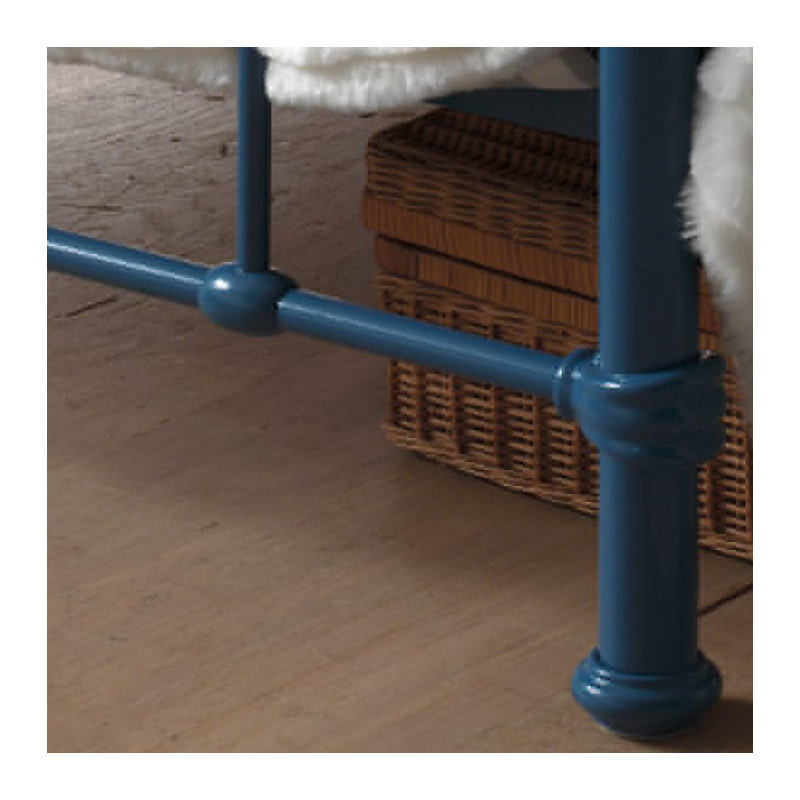 New York Metal Frame Bed, European Single (90 x 200cm), Blue