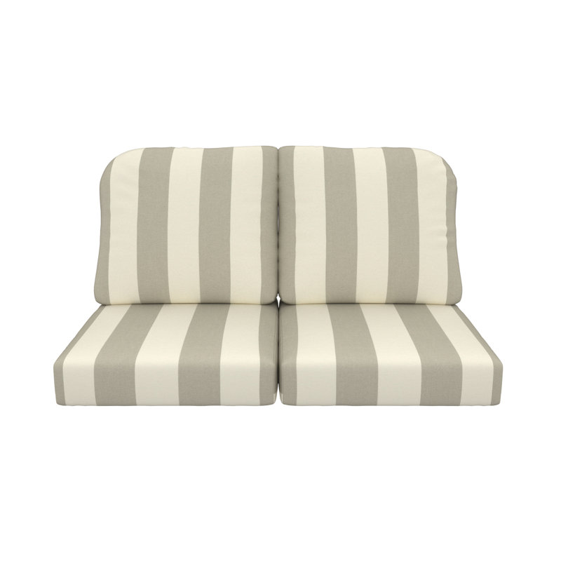 Amala Sunbrella® Indoor/Outdoor Loveseat Cushion, Sunbrella® Solana Seagull