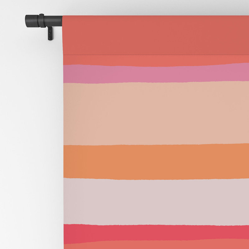 Sunshinecanteen Warm Sunset Stripes 1pc Blackout Window Curtain Panel, 50" W x 84" L