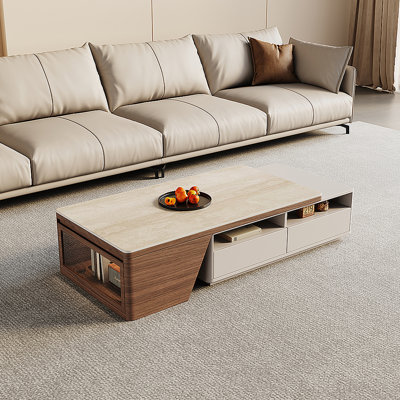 Modern minimalist retractable coffee table