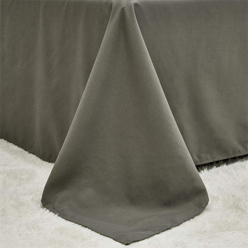 Solid Color Sheet Set 4 PCs Bedding Sheet Set 1 Fitted Sheet 1 Flat Sheet 2 Pillowcases, King Sheet Set with 2 Pillowcases